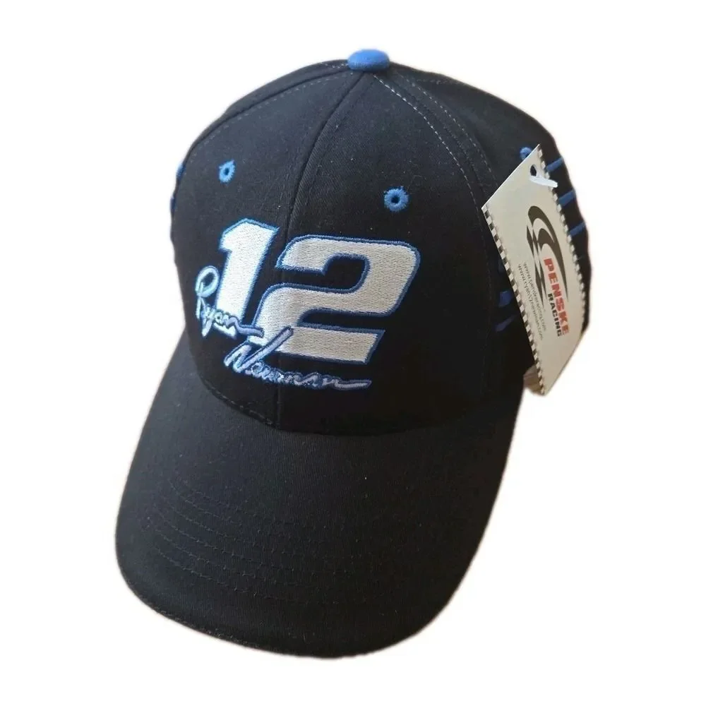 Nascar Ryan Newman Cap Hat Penske Racing Black Blue NWT #12 Vintage